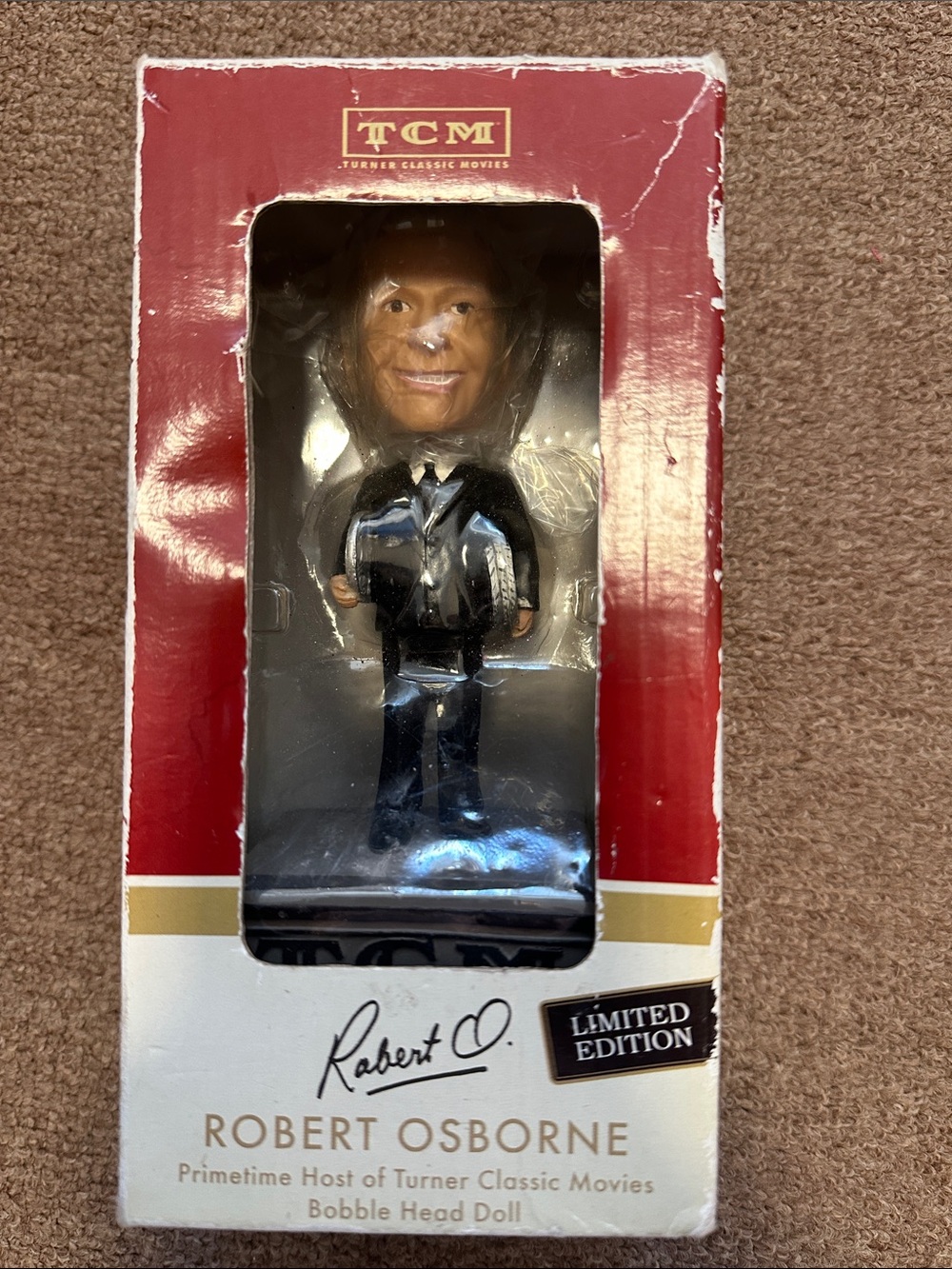 TCM Robert Osborne Bobblehead in Black and White pre-owned